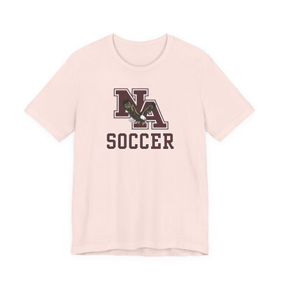 Adult Unisex New Albany Classic Maroon Soccer Logo Graphic Short Sleeve Bella + Canvas Soft Tee