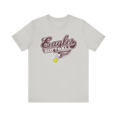 Adult Unisex Sporty Script Softball Eagles Graphic Short Sleeve Soft Tee