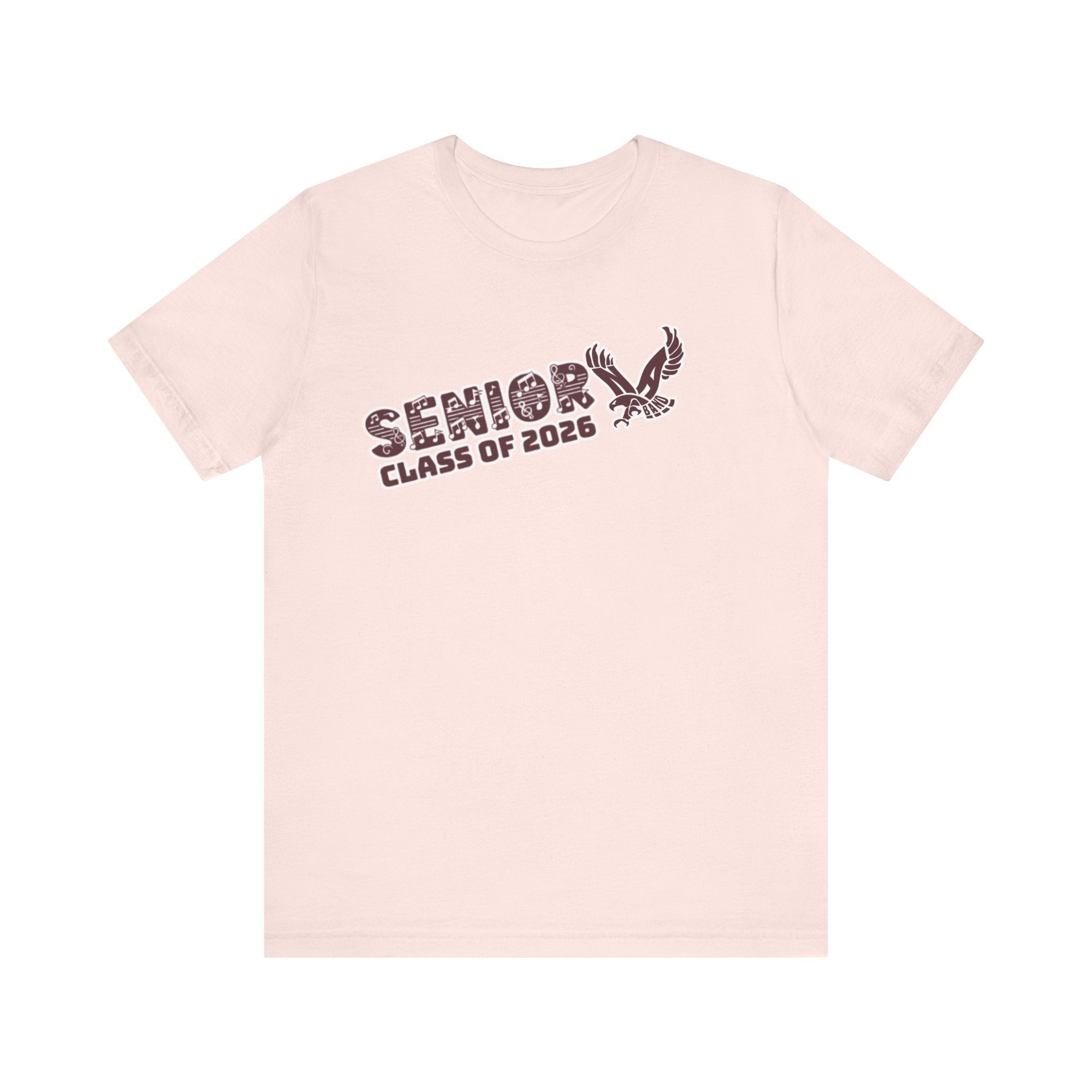 Adult Unisex Class of 2026 Band Eagle Senior Graphic Short Sleeve Soft Tee