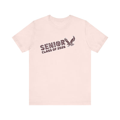 Adult Unisex Class of 2026 Band Eagle Senior Graphic Short Sleeve Soft Tee