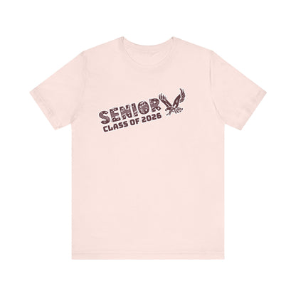 Adult Unisex Class of 2026 Band Eagle Senior Graphic Short Sleeve Soft Tee