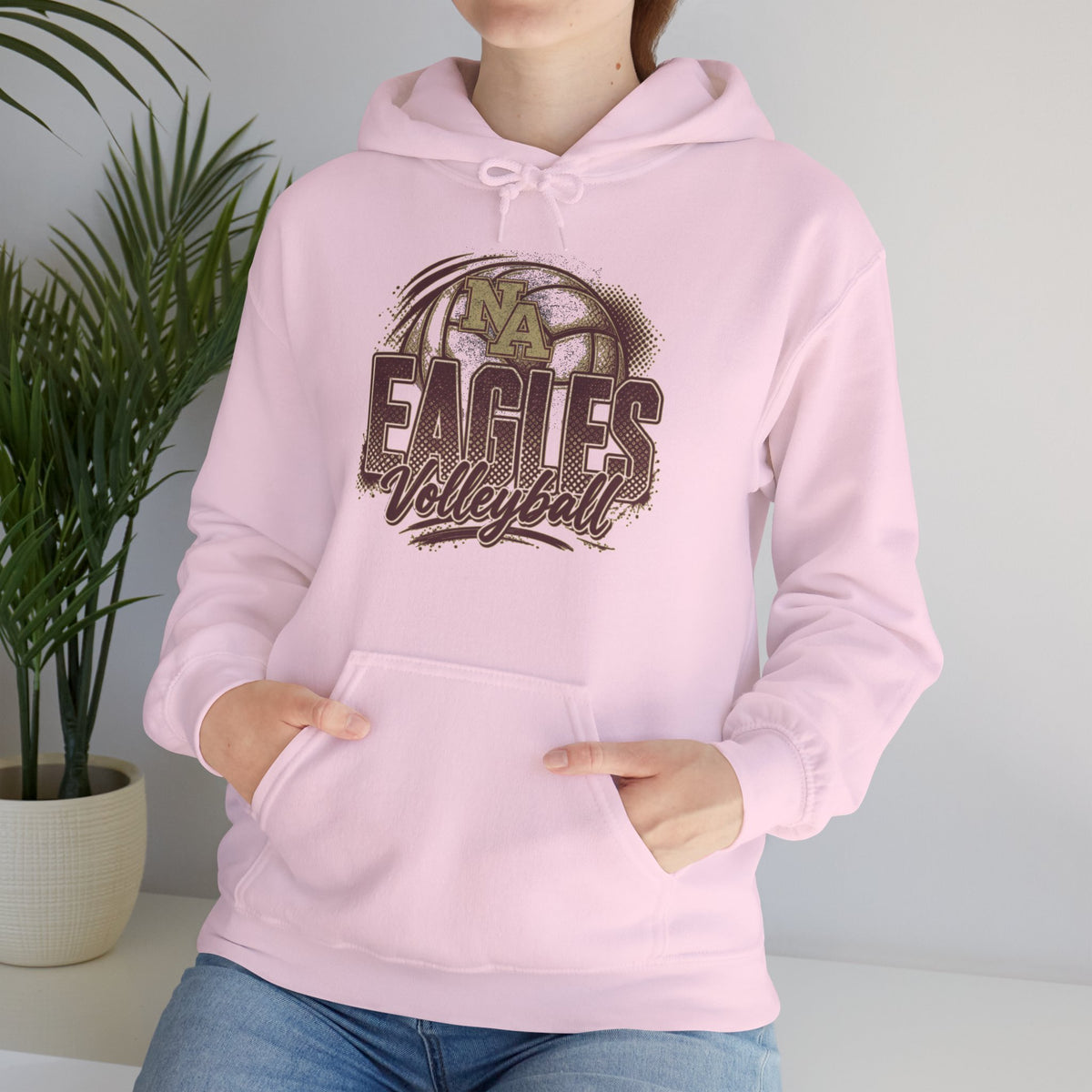 Adult Unisex New Albany Eagles Ombre Volleyball Graphic Hoodie