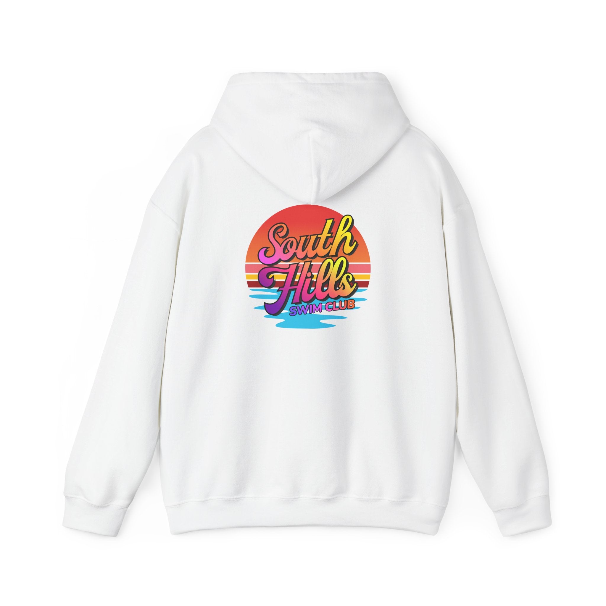 Adult Unisex South Hills Swim Club Sunset Script Graphic Hoodie