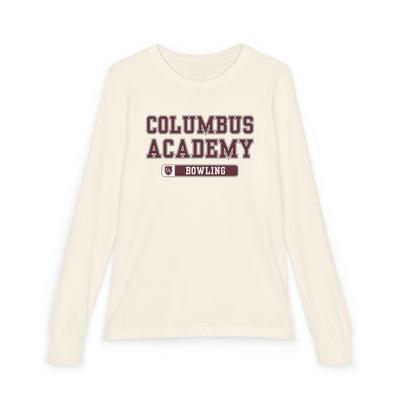 Youth Columbus Academy Bowling Graphic Bella + Canvas Long Sleeve Soft Tee