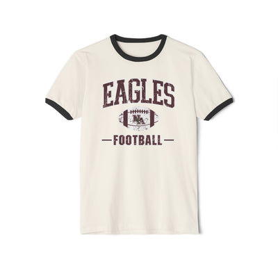 Adult Unisex Eagles Football Vintage Distressed Graphic Short Sleeve Ringer Tee