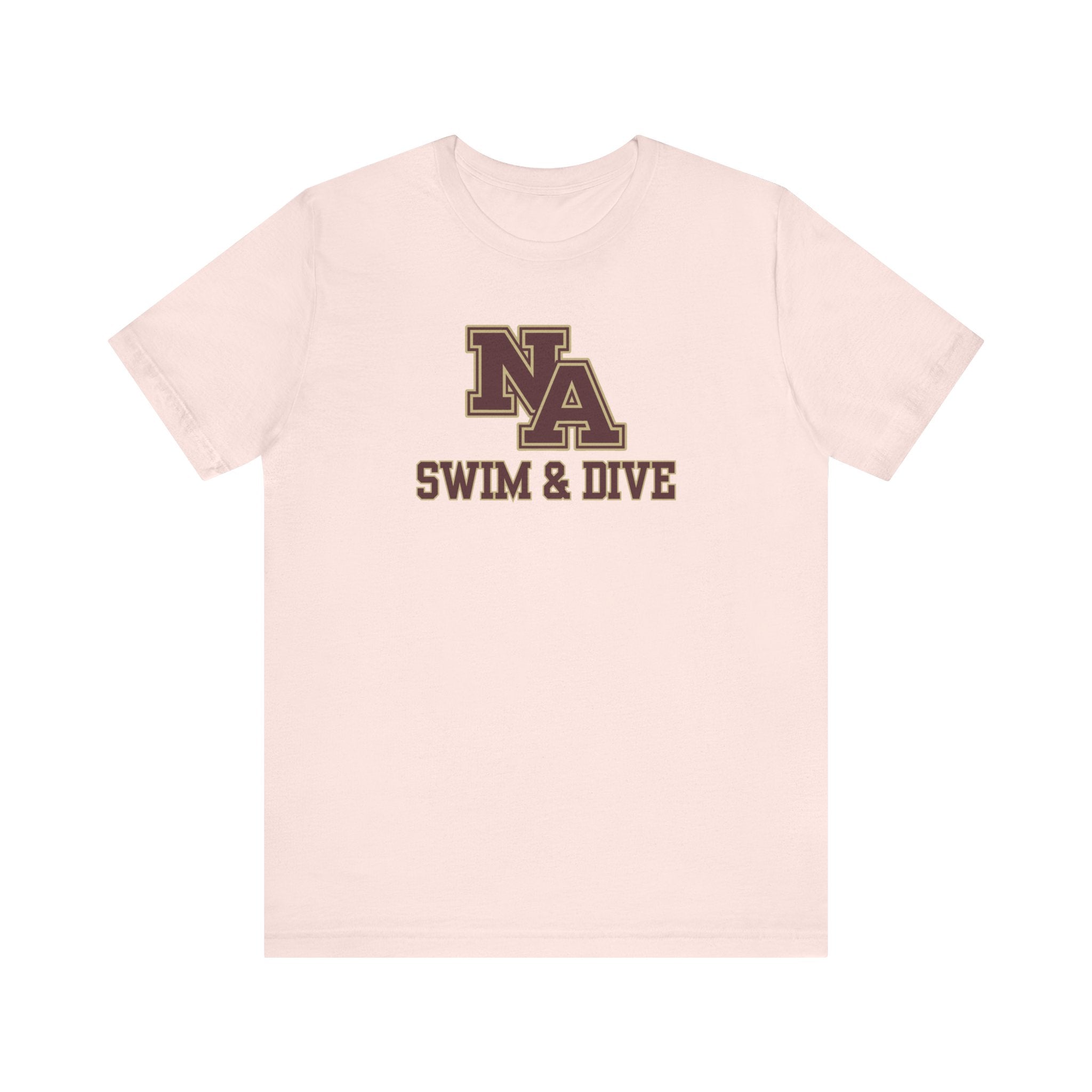 Adult Unisex Swim & Dive Classic Logo with Word Pool Back Graphic Soft Short Sleeve Tee