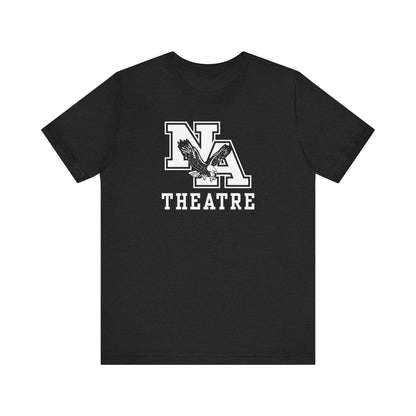 Adult Unisex White/Black Classic NA Theatre Logo Graphic Short Sleeve Soft Tee