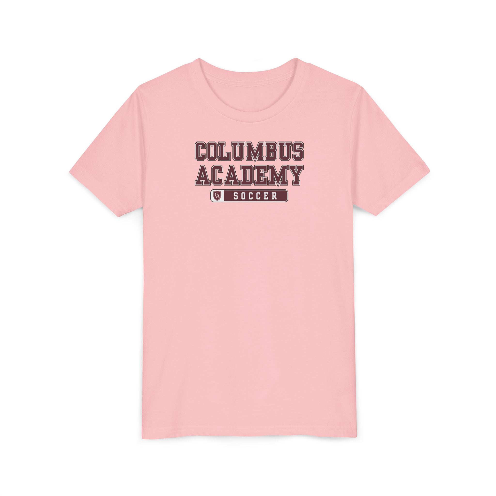 Youth Columbus Academy Soccer Graphic Short Sleeve Bella + Canvas Soft Tee