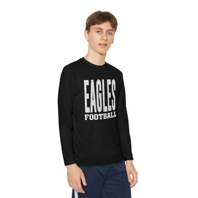 Youth New Albany Football Distressed Enlarged Graphic Sport-Tek Competitor Performance Long Sleeve Tee