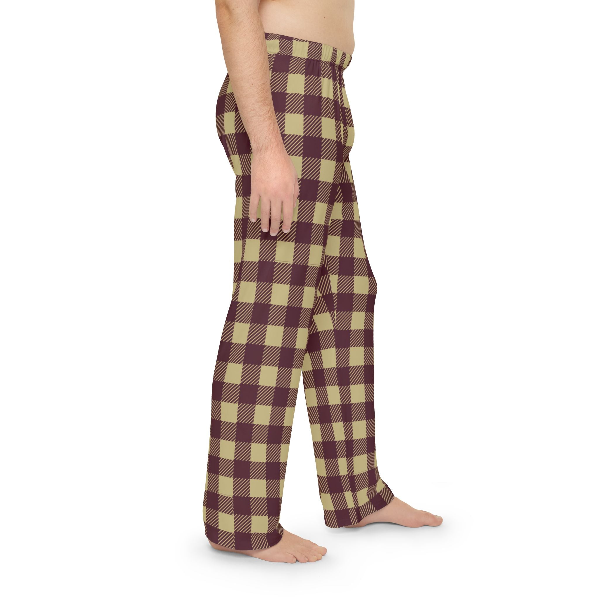 Men's Buffalo Check Pajama Pant with Eagles Print