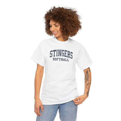 Adult Unisex Stingers Softball Vintage Distressed Graphic Short Sleeve Gildan Heavy Tee