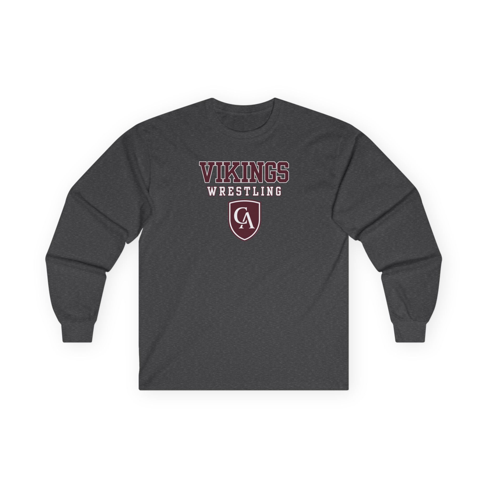 Adult Unisex Columbus Academy Vikings Wrestling Graphic Gildan Long Sleeve Tee