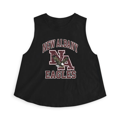 Women's New Albany Vintage Vibes Football Logo Graphic Crop Tank