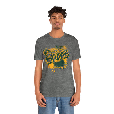 Adult Unisex Bruins Spray Painted Spirit Graphic Short Sleeve Soft Tee