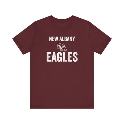 Adult Unisex Vintage Distressed New Albany Eagles Graphic Short Sleeve Soft Tee