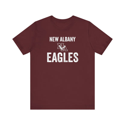 Adult Unisex Vintage Distressed New Albany Eagles Graphic Short Sleeve Soft Tee