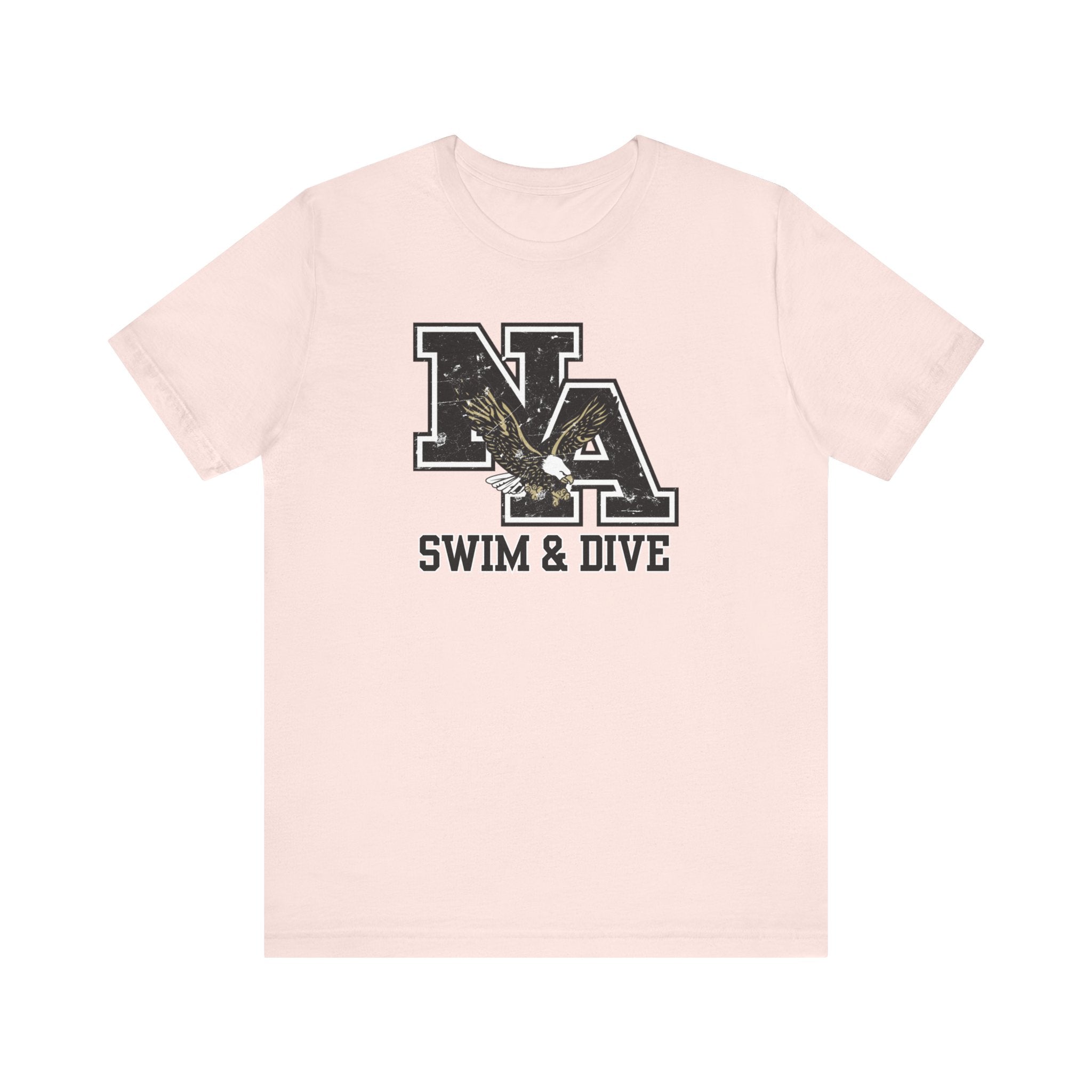 Adult Unisex Swim and Dive Black Vintage Distressed Logo Soft Short Sleeve Graphic Tee