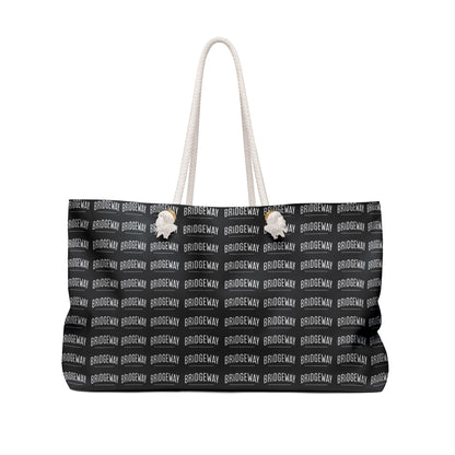Bridgeway Allover Classic Logo Large Black and White Tote