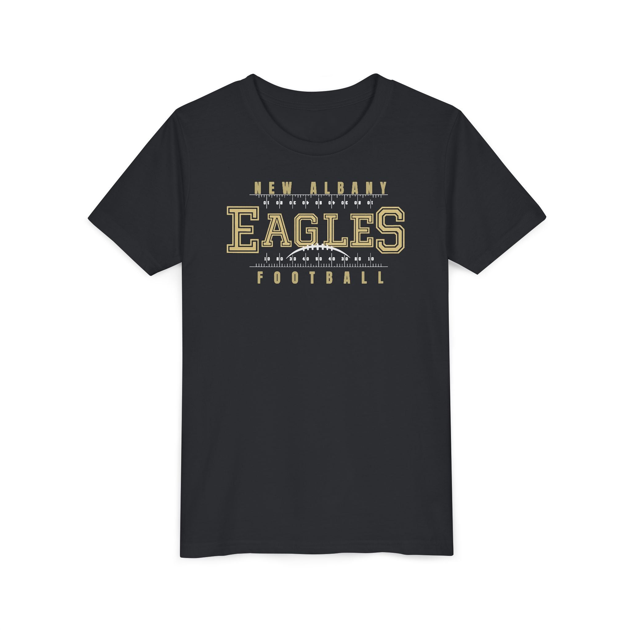 Youth New Albany Football Defend the Field Graphic Short Sleeve Bella + Canvas Soft Tee