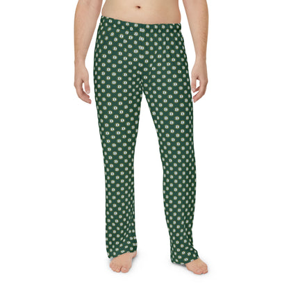 Adult Unisex Green Pajama Pants with Allover Brooke Logo Print