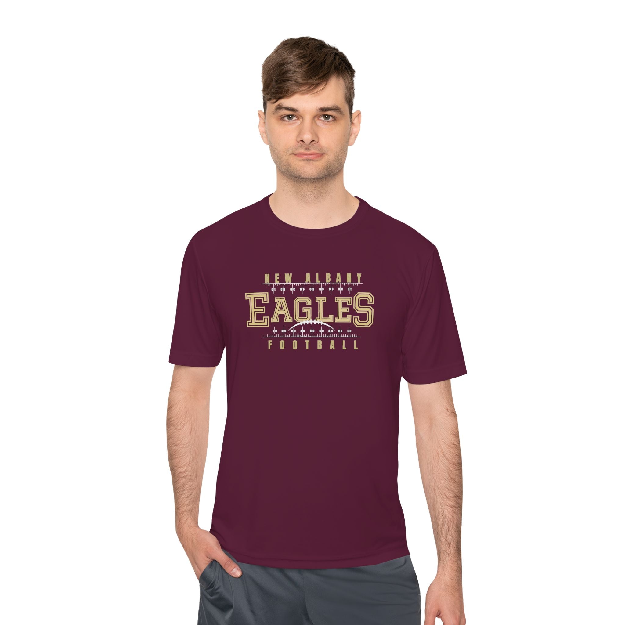 Adult Unisex New Albany Football Defend the Field Graphic Sport-Tek Competitor Performance Tee