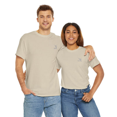 Adult Unisex Heavy Cotton Short Sleeve Tee - Blue Jennings Logo