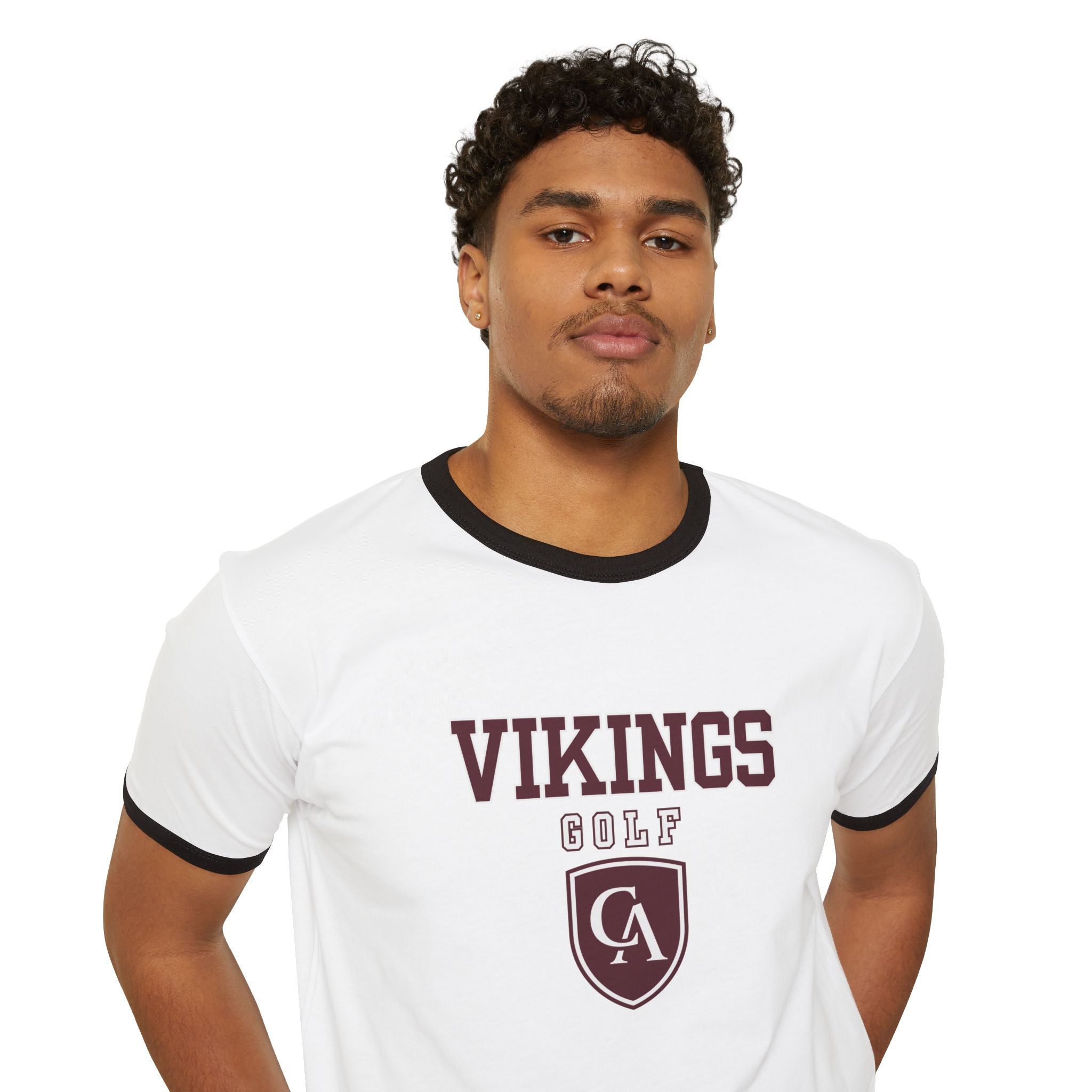 Adult Unisex Columbus Academy Vikings Golf Graphic Short Sleeve Ringer Tee