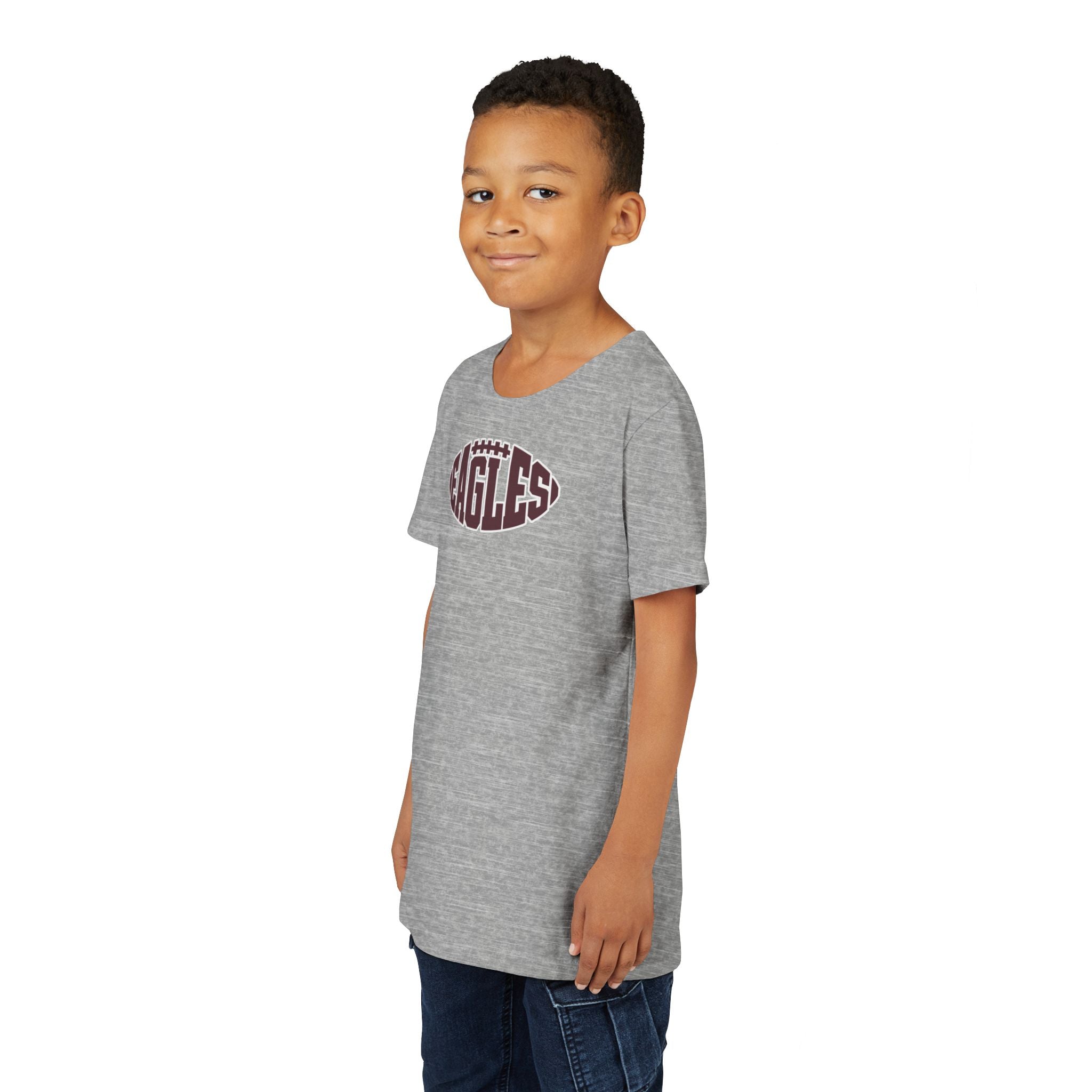 Youth New Albany Football Eagle Ball Graphic Short Sleeve Bella + Canvas Soft Tee