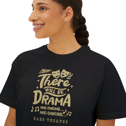 Women's There Will Be Drama Graphic Boxy Crop Short Sleeve Tee