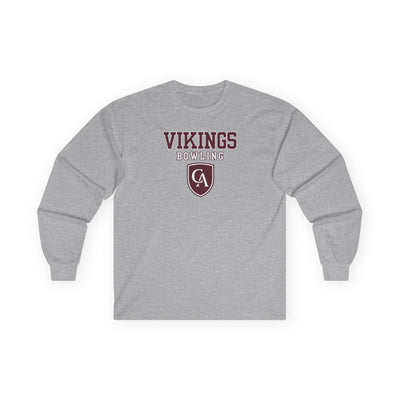 Adult Unisex Columbus Academy Vikings Bowling Graphic Gildan Long Sleeve Tee
