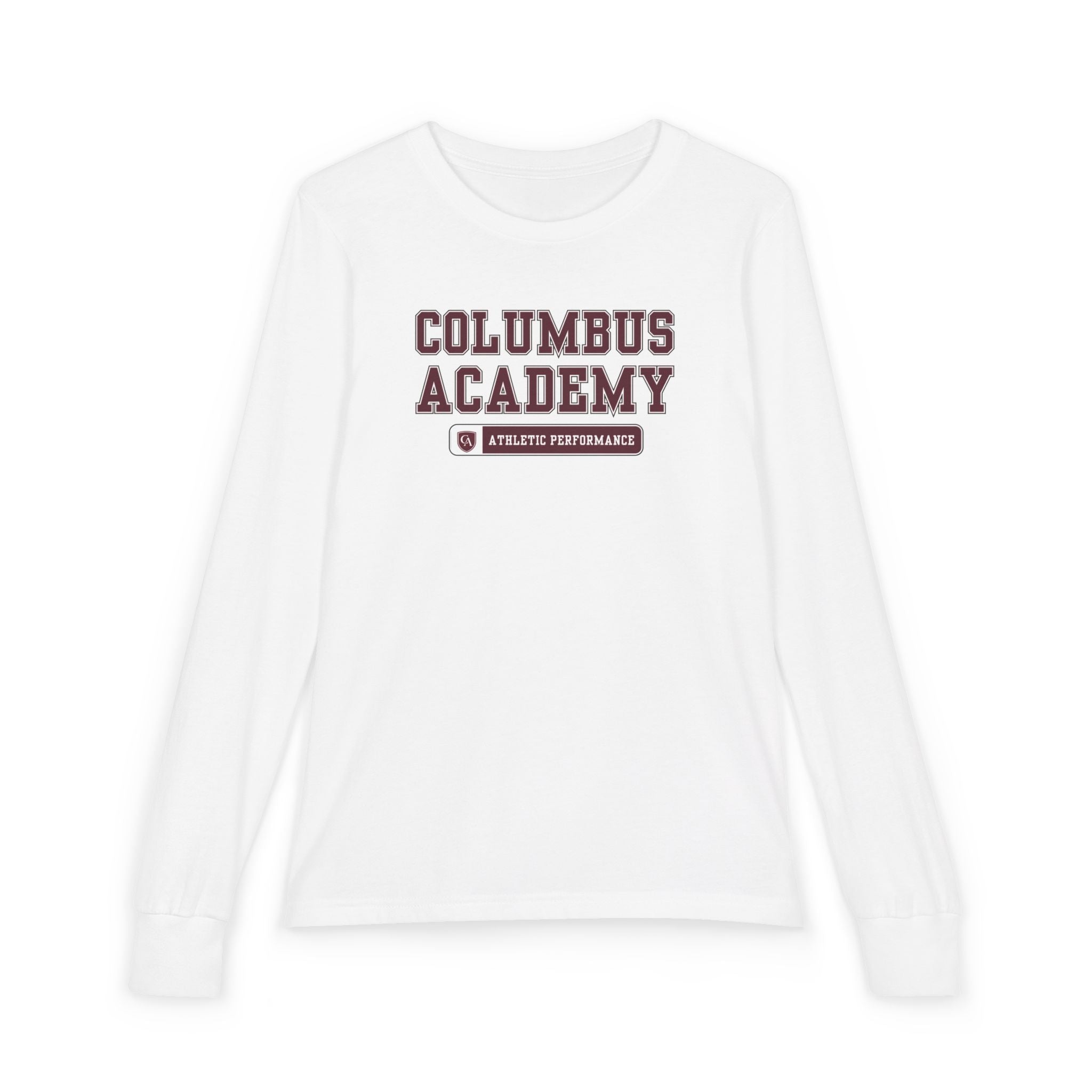 Youth Columbus Academy Athletic Performance Graphic Bella + Canvas Long Sleeve Soft Tee