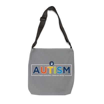 "Autism Inspire Potential Celebrate Ability" Bridgeway Graphic Adjustable Tote Bag