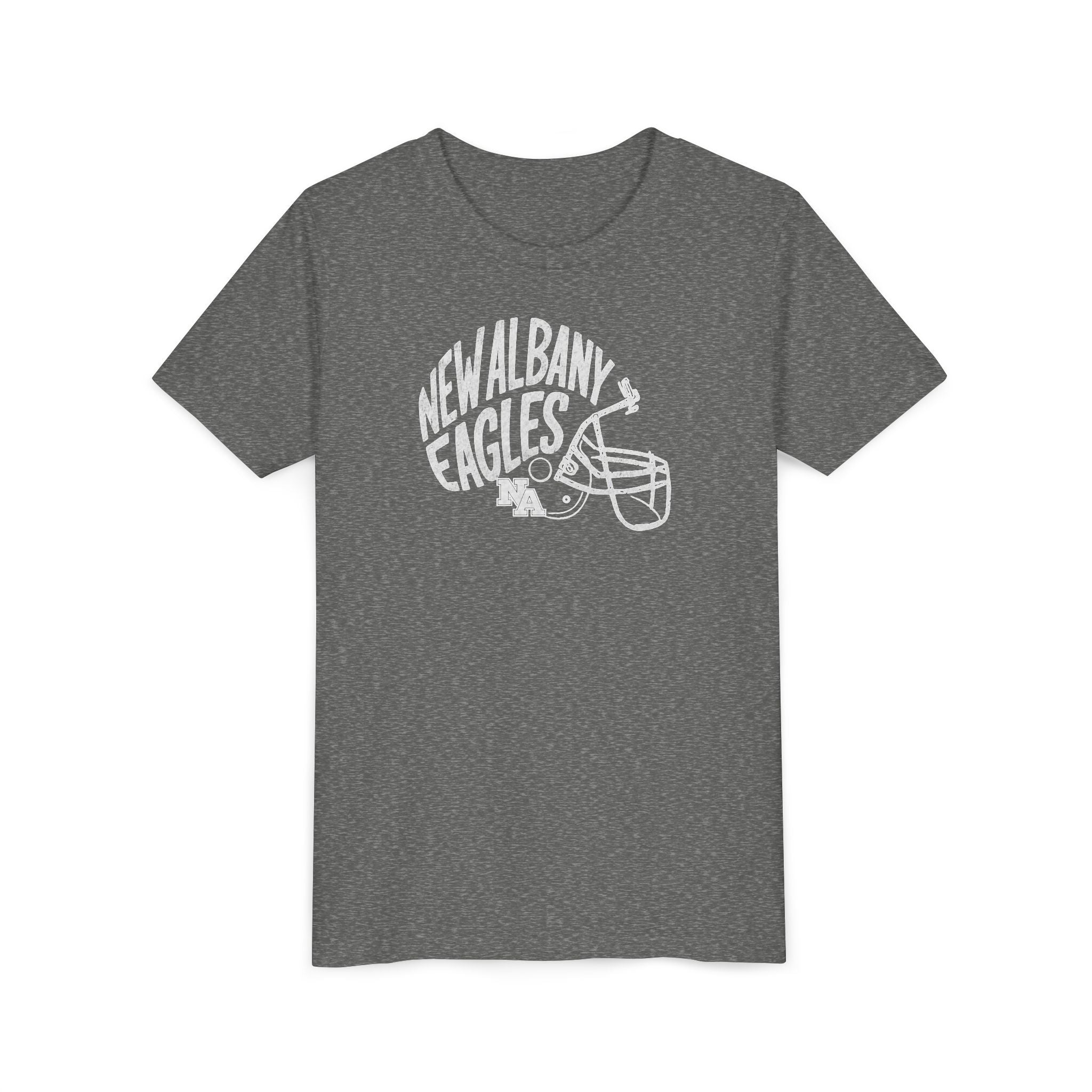 Youth New Albany Vintage Vibes Football Helmet Graphic Short Sleeve Bella + Canvas Soft Tee