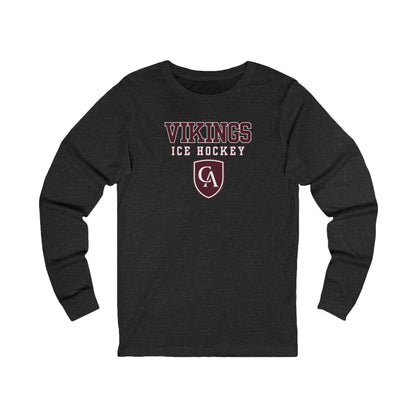 Adult Unisex Columbus Academy Vikings Ice Hockey Graphic Bella + Canvas Long Sleeve Soft Tee