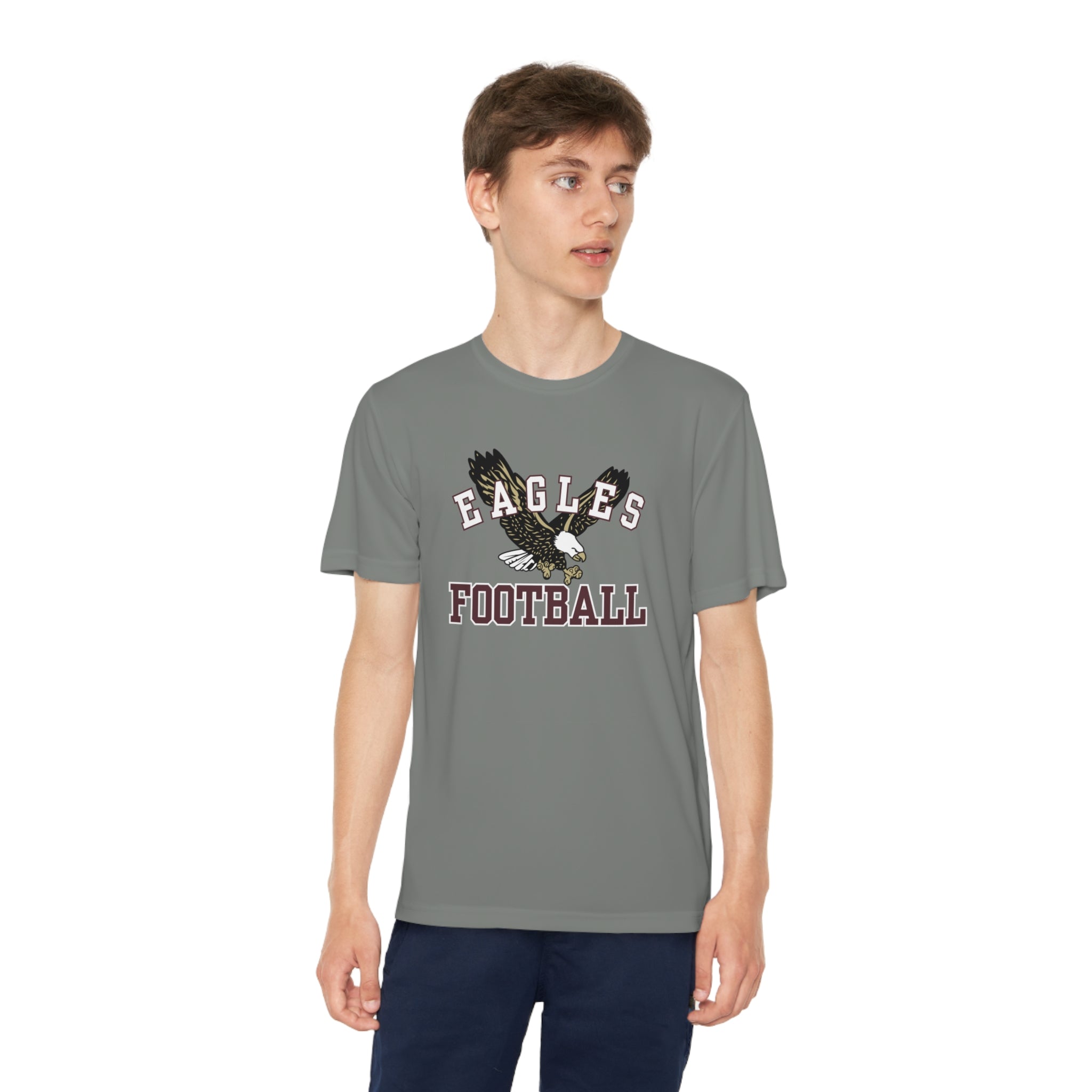 Youth Performance Flying Football Eagle Short Sleeve Graphic Tee