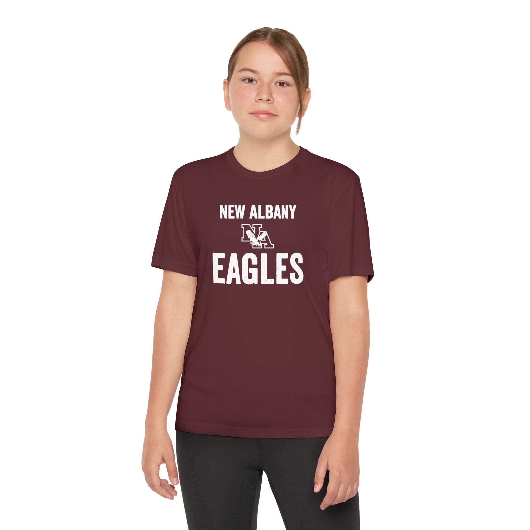 Youth Vintage Distressed New Albany Eagles Graphic Short Sleeve Performance Tee