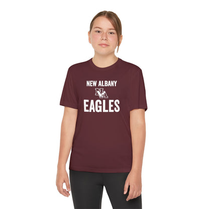 Youth Vintage Distressed New Albany Eagles Graphic Short Sleeve Performance Tee