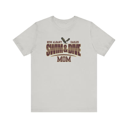 Women's Swim & Dive Dual Tone Eagles Effect Mom Graphic Short Sleeve Soft Tee