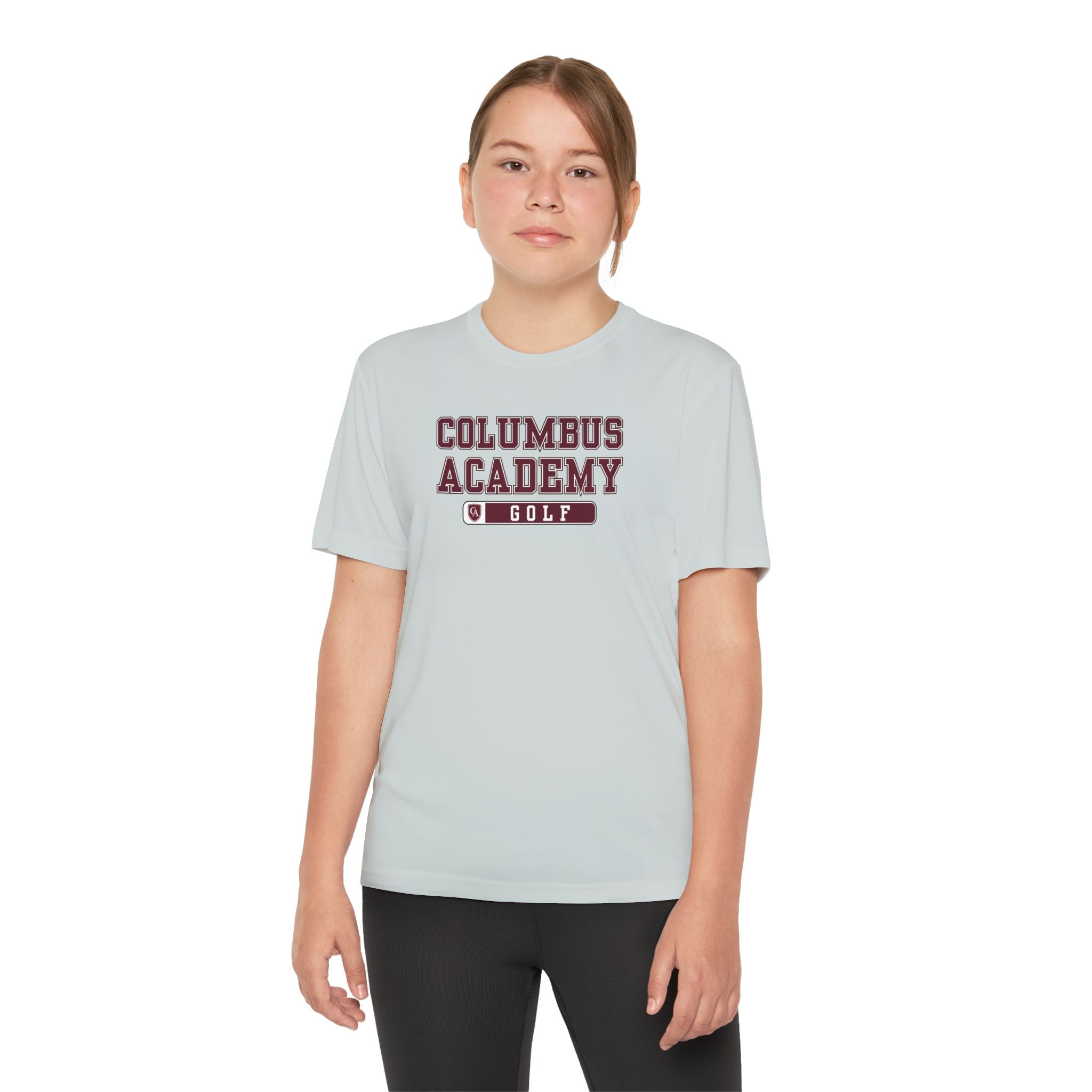 Youth Columbus Academy Golf Graphic Sport-Tek Competitor Performance Tee