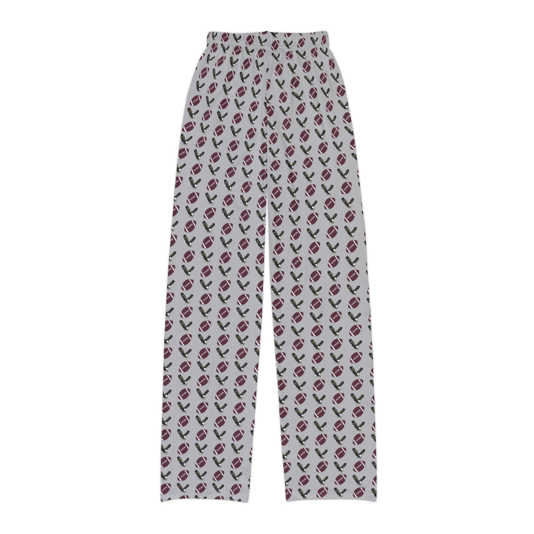 Youth Grey Pajama Pants with Allover New Albany Football Eagle Print