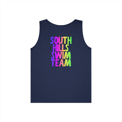 Adult Unisex South Hills Swim Team Neon Rainbow Graphic Tank