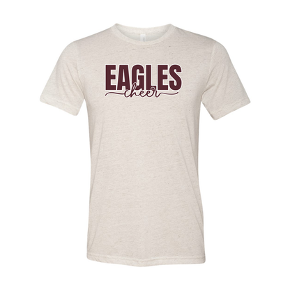 Adult Unisex Super Soft Cheer Words with Back Graphic Short Sleeve Graphic Tee - New Albany Eagles