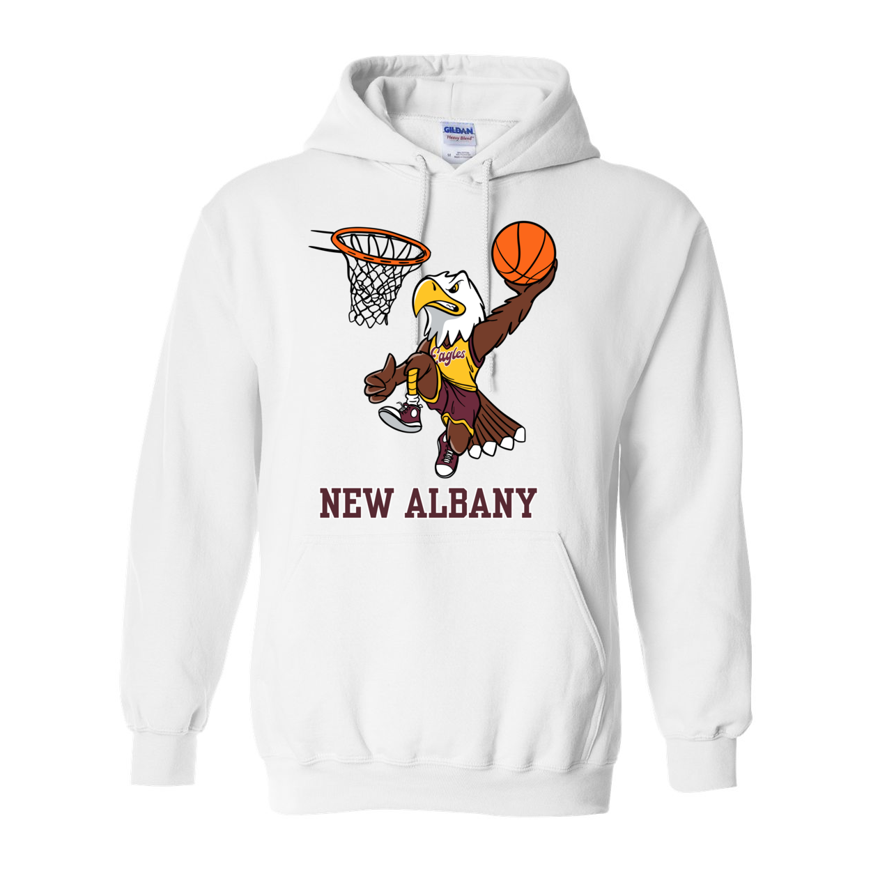 Adult Unisex Vintage Dunking Eagle Graphic Hoodie