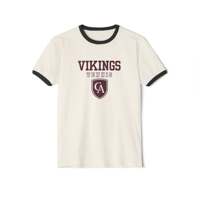 Adult Unisex Columbus Academy Vikings Tennis Graphic Short Sleeve Ringer Tee