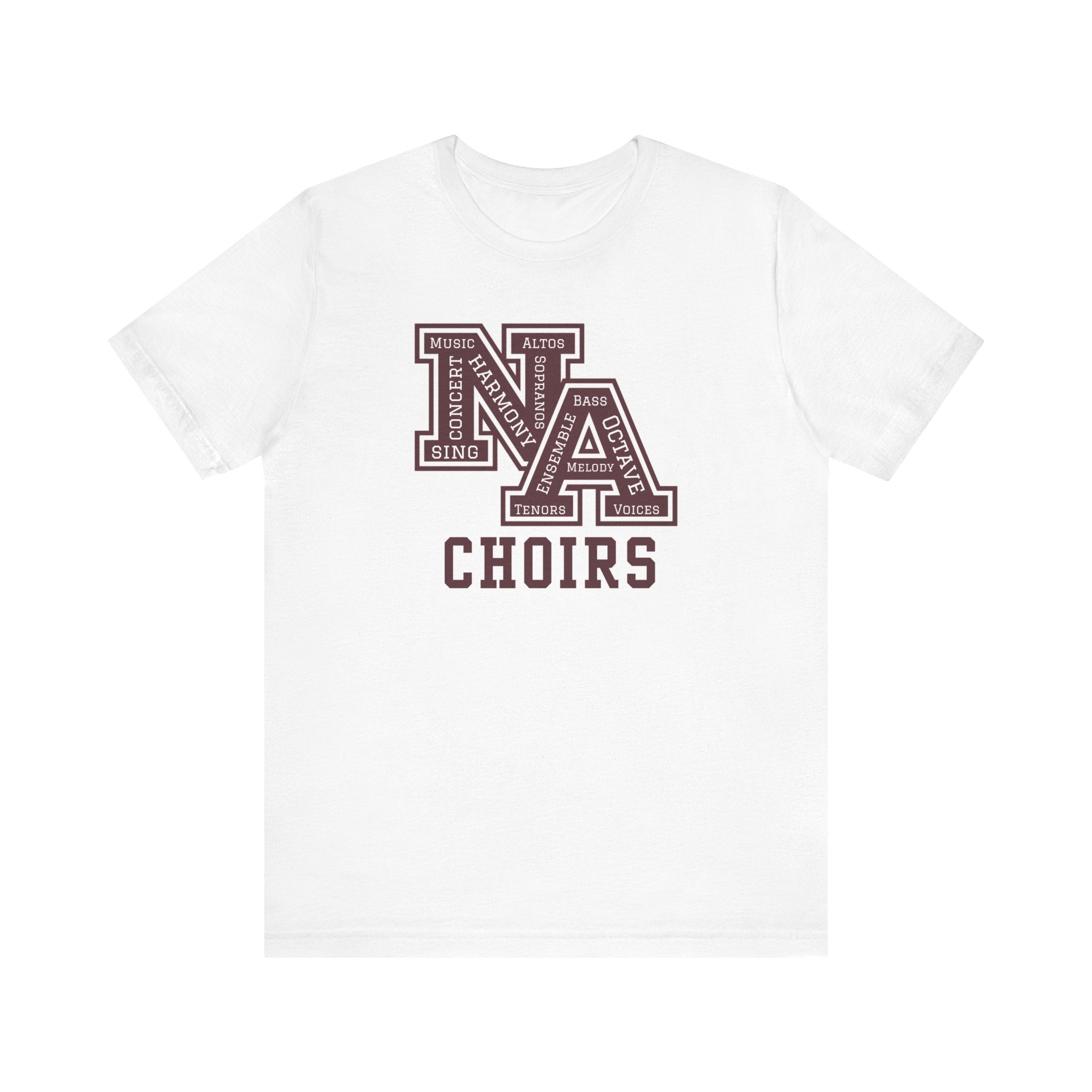 Adult Unisex Choirs Words NA Logo Graphic Short Sleeve Soft Tee