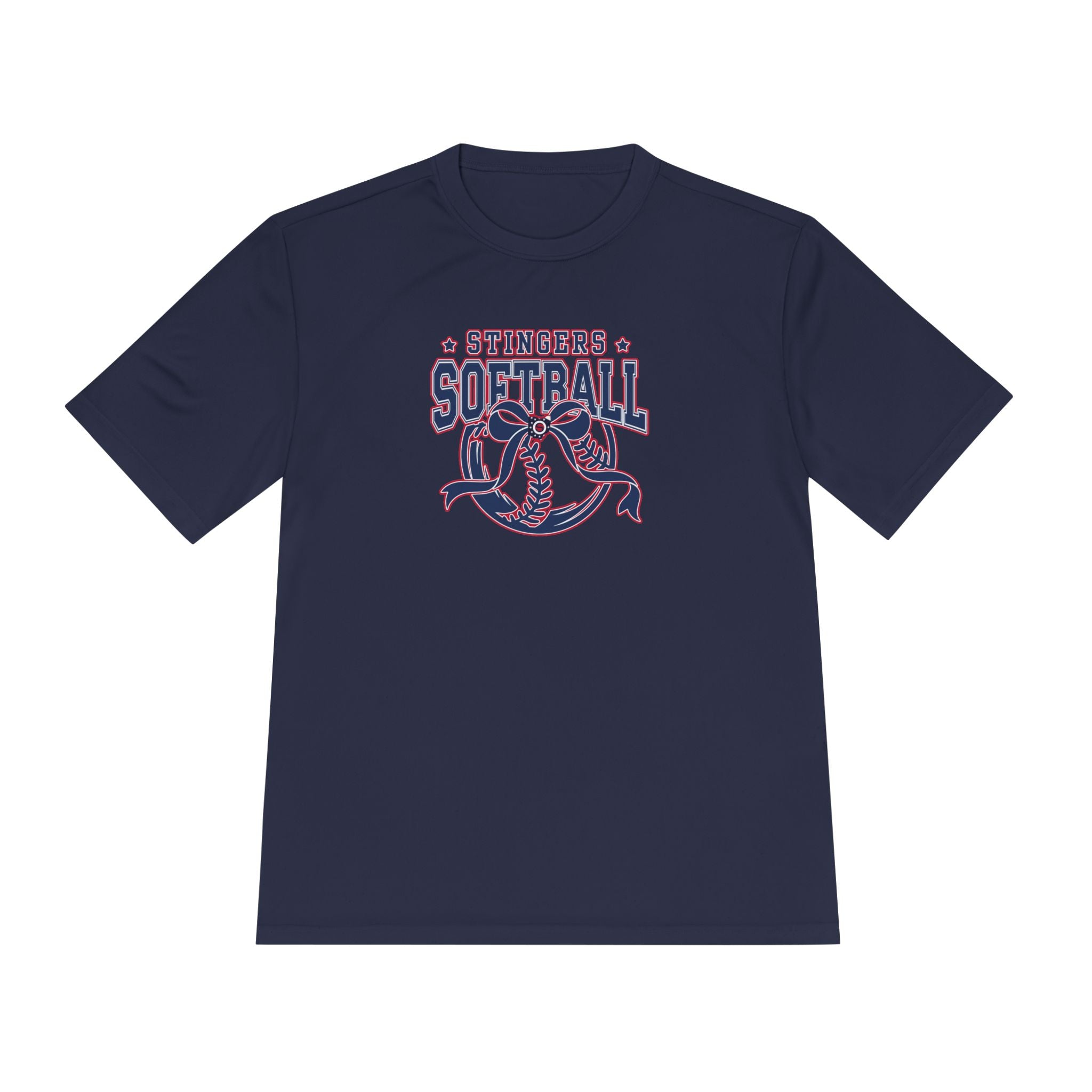 Adult Unisex Stingers Softball Spirit Bow Graphic Sport-Tek Competitor Performance Tee