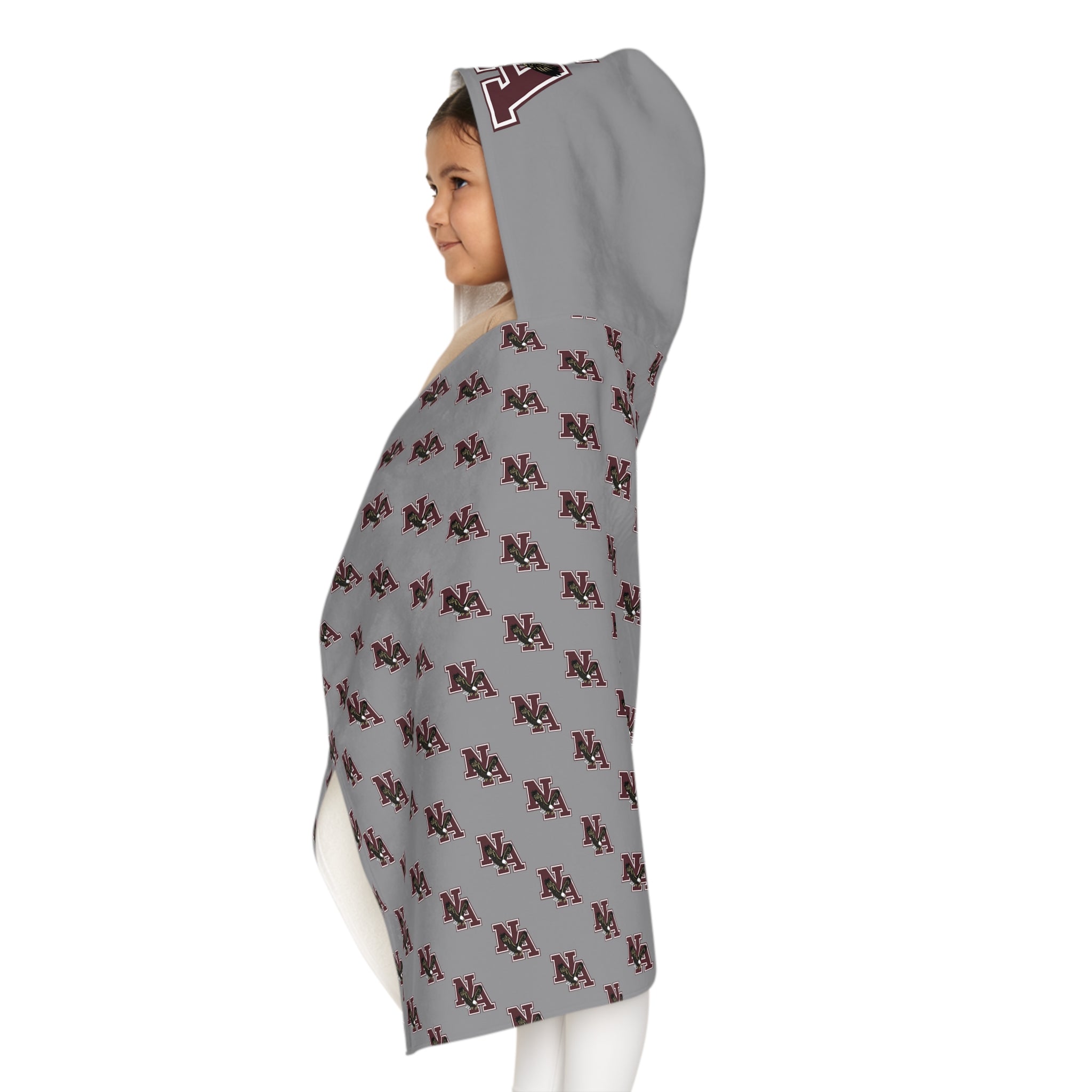 Youth Classic Logo Grey Hooded Towel - New Albany Eagles