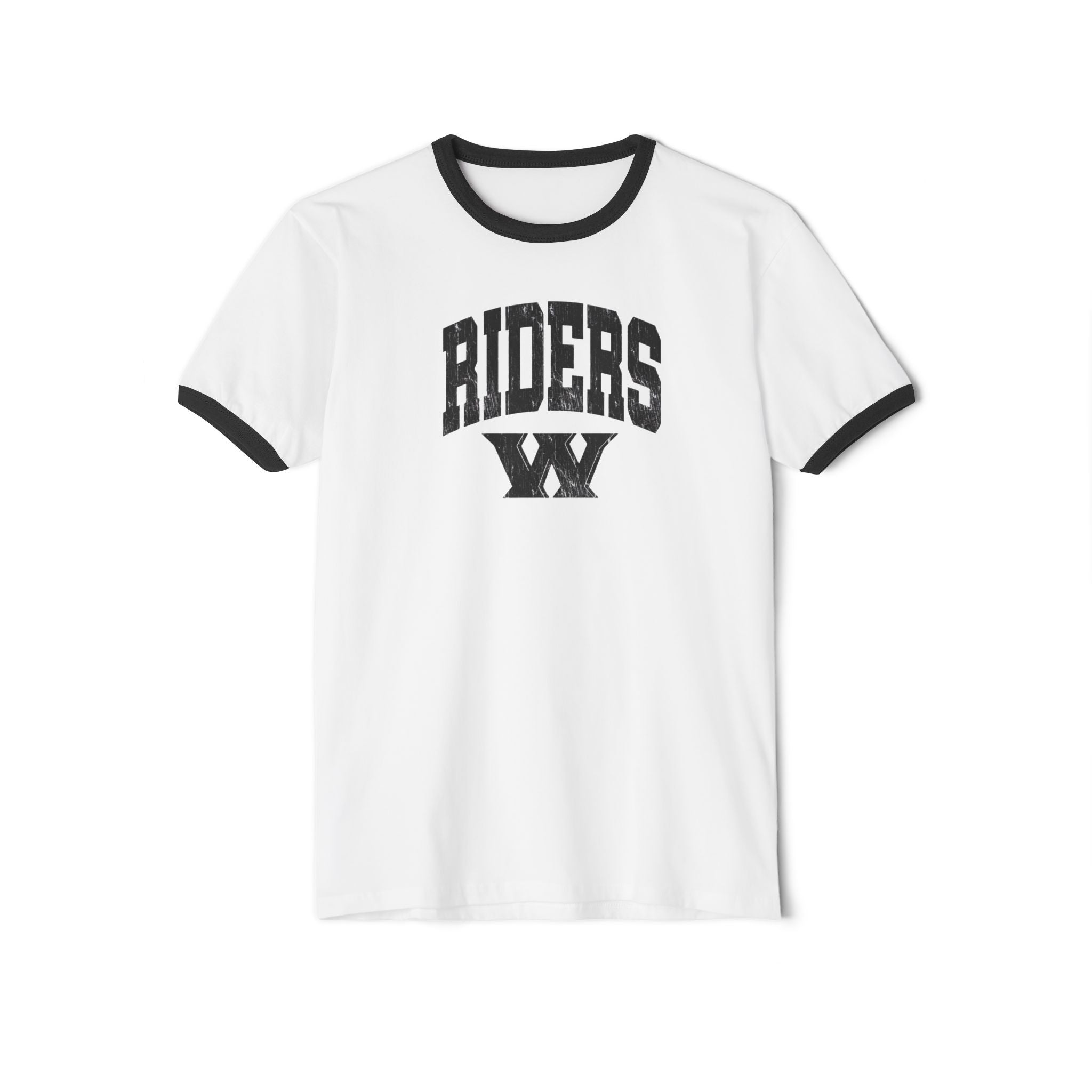 Adult Unisex Riders Arch Vintage Distressed W Graphic Short Sleeve Ringer Tee