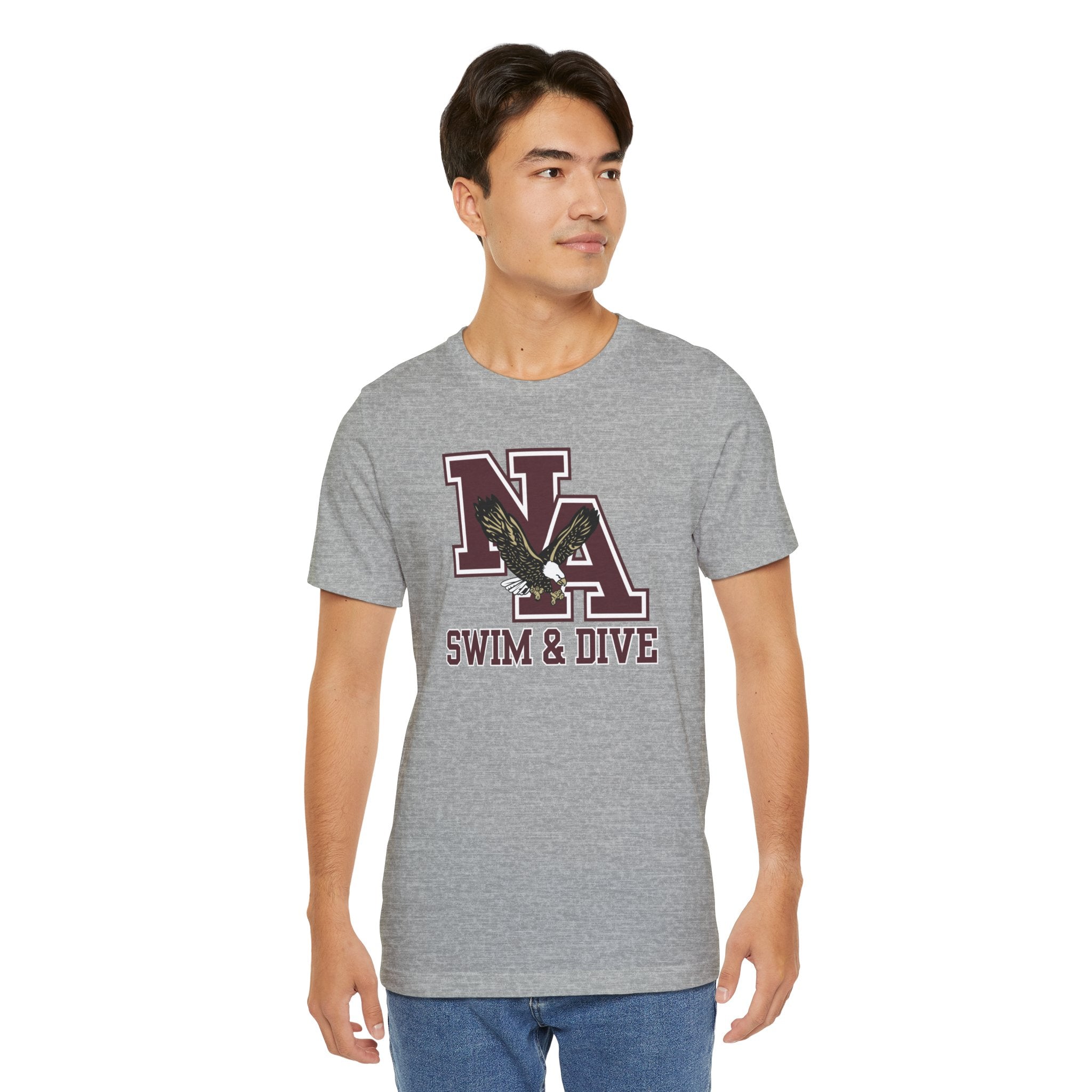 Adult Unisex Swim & Dive Classic Logo with DIVE REACH LIVE Back Graphic Soft Short Sleeve Tee