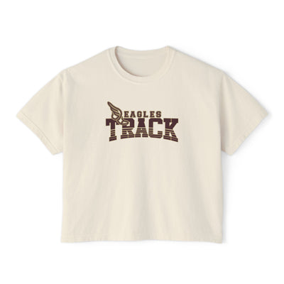 Women's Retro Track Boxy Crop Short Sleeve Graphic Tee